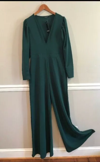 Nasty Gal NastyGal Green Wide Leg Jumpsuit Size 12 Large