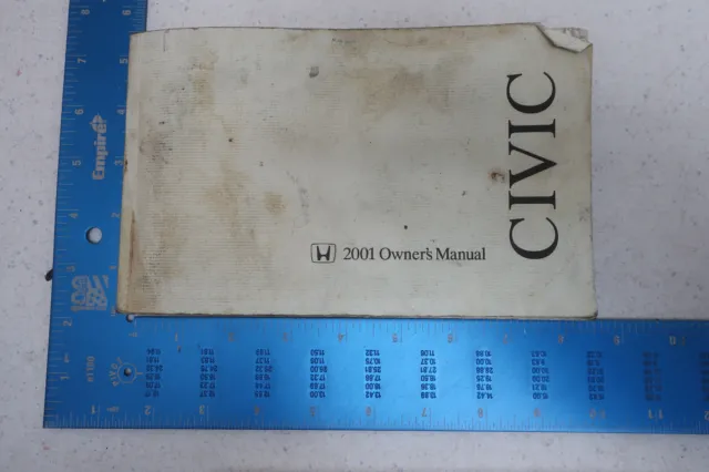 *Damage* 2001 01 Honda Civic Sedan Owner's Manual Book -Free Ship - Om527