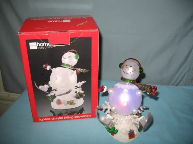 jcpenney, Holiday, Snowman Vintage Jc Penny 8 Acrylic Lighted Skiing Ice  Cube Snowman Figurine