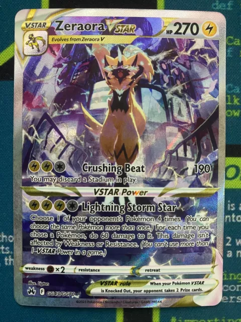 Zeraora VSTAR GG43/GG70 Ultra Rare Crown Zenith Pokemon TCG Near Mint