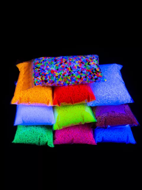 100g Schwarzlicht Granulat UV Goa Deko Neon Party Konfetti Streu bunt Mix Glow