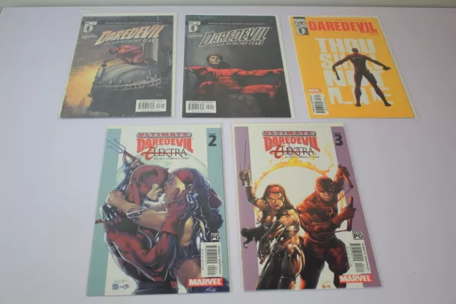 Lot of 5 Daredevil Comics Ultimate Elektra Marvel Knights Decalogue Bagged & Bor