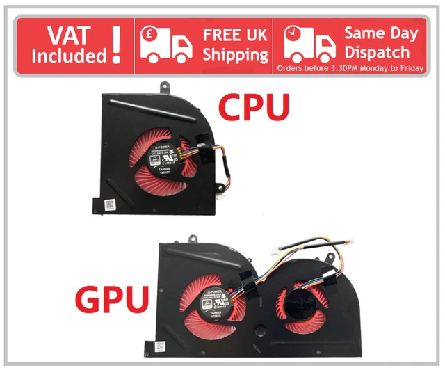 Ventilateur De Refroidissement CPU + GPU Pour MSI GP72 Leopard – Compatible Modèles 6RD, 7QF, 7REX, 7RDX, 7RD, 7RE, MS-1799 – 4 Broches - 5