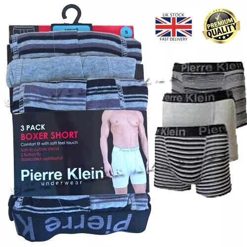 6x PIERRE KLEIN Mens Boxers Shorts Underwear Trunks Button Fly Cotton Rich S-2XL