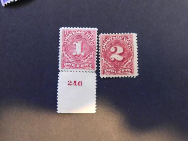 Us Postage Due, Scott# J38 Plate # Single & J39, Mint Hinged