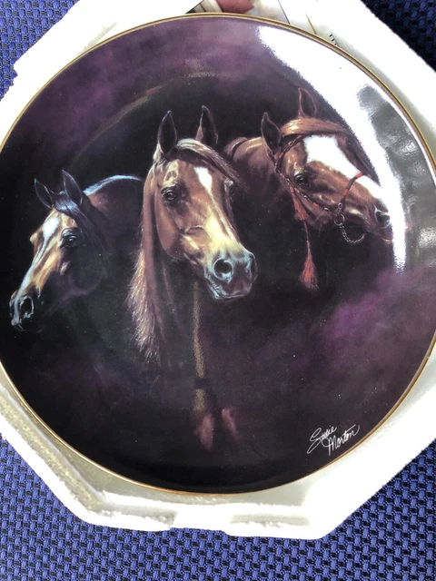 Danbury Mint Entering the Light Noble & Free Horse Porcelain Plate Ltd Ed 23K