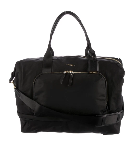 Tumi Voyageur Durban Expandable Duffel Carry-on Travel Bag Black and Gold 484602