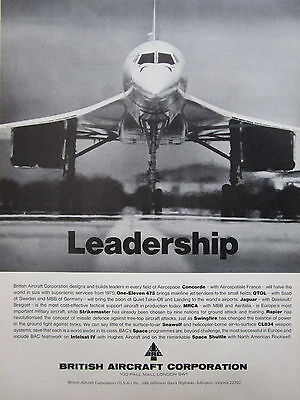 11/1976 PUB BRITISH AIRCRAFT CORPORATION BAC CONCORDE TORNADO JAGUAR MISSILES AD 