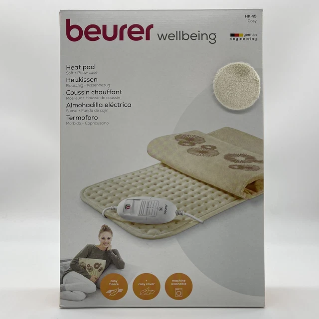 Beurer HK 45 Cosy Heizkissen (3 beleuchtete Temperaturstufen, Flauschig weicher