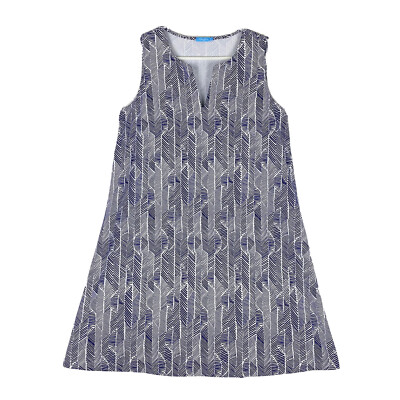 J. McLaughlin Dress Womens Size Small Blue Sleeveless V-neck Printed Tropical