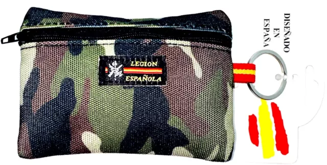 Llavero Bolso Bolsito Rectangular con Cremallera Tela La Legión Española  España