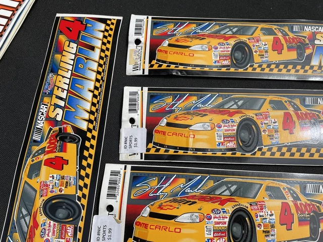 Sterling Marlin Lot Of 8 Bumper Stickers Kodak 4 Vintage 2 Styles Display Ring