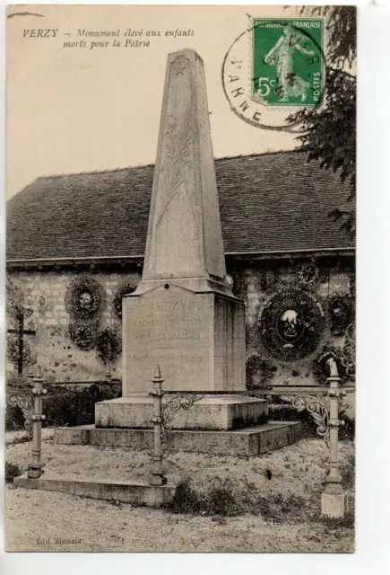VERZY - Marne - CPA 51 - le monument aux morts pour la Patrie