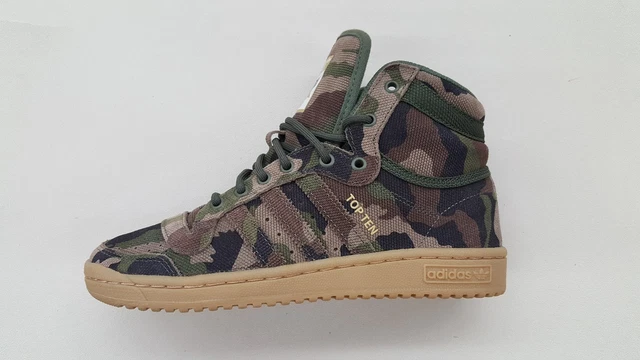 ADIDAS TOP TEN Base Green Gum Army Camo Mens Sneakers BW0588 1705-68 $90.00 - PicClick