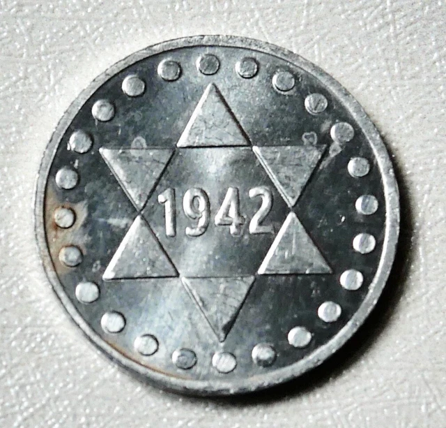WW2 german restrike coin - Juden 5 Pfennig  1942 -  Getto Litzmannstadt
