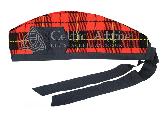 Scottish Wallace tartan GLENGARRY Cap Military Bonnet Glengarry Hat | Kilt Cap
