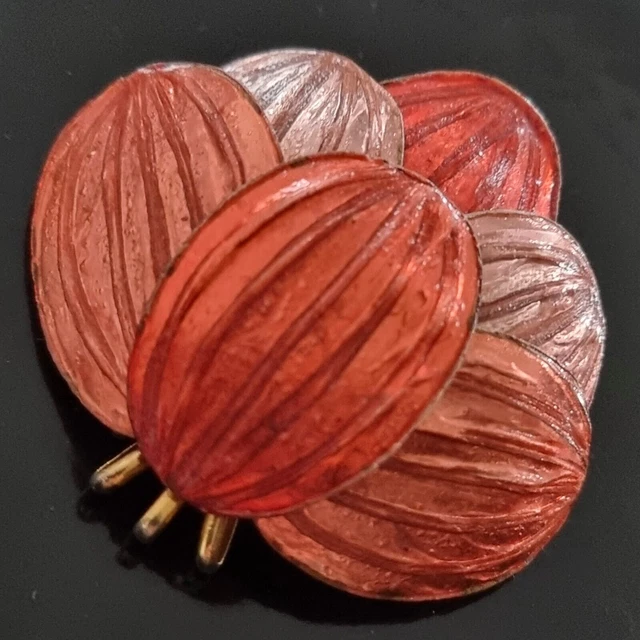 Rare Broche Ancienne En Plastique Et Métal - French Antique