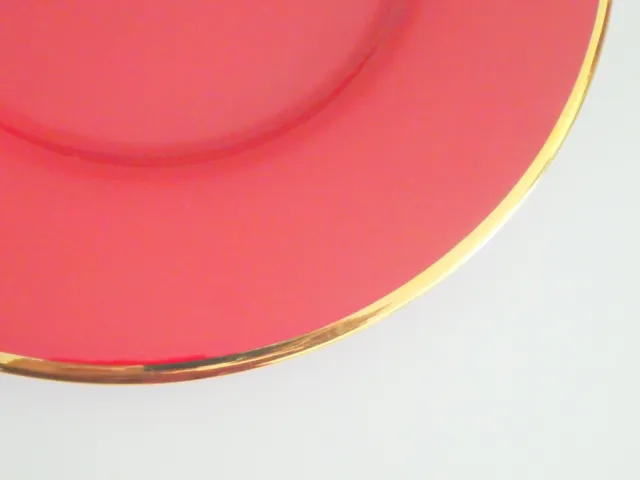 LENOX Holiday Ruby Charger Plate 12.75" RED & GOLD Round ITALY NWT NOS NEW 2