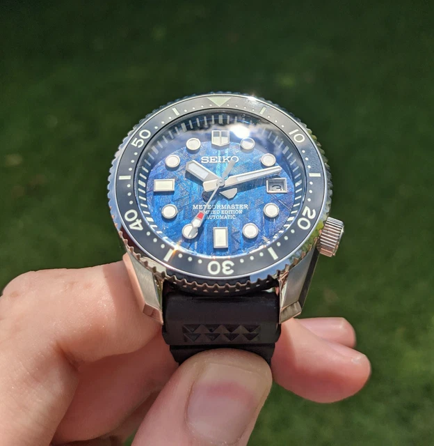 CUSTOM SEIKO MOD Diver Watch Blue Ceramic Meteorite Dial Full Lume 42mm EUR  498,39 - PicClick FR