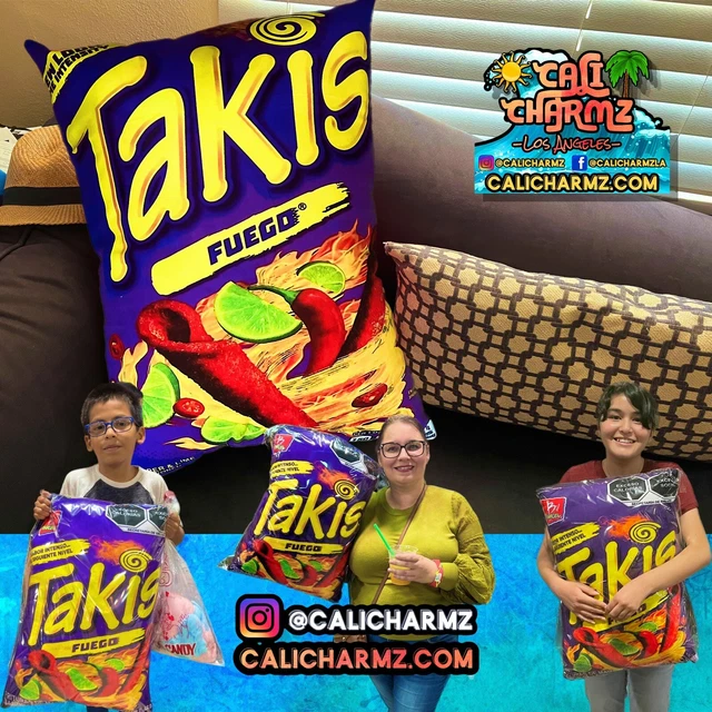 JUMBO TAKIS FUEGO FLAMIN HOT CEREAL CHIPS CANDY LAYS Decorative Pillow