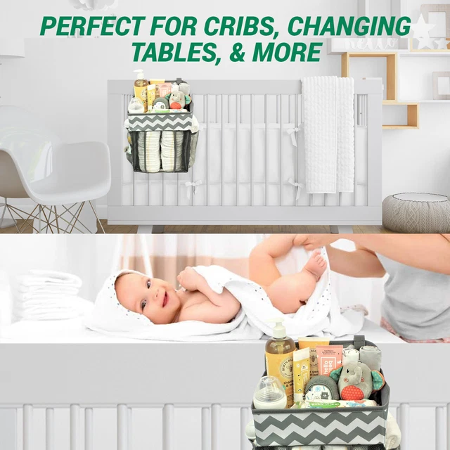 Babywards Hanging Diaper Caddy Nursery Organizer Crib, Wall, Changing Table 2