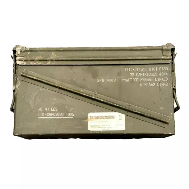 NATO Army Ammo Tin Surplus 40mm Ammunition Box Tool Storage Steel Case Metal UK