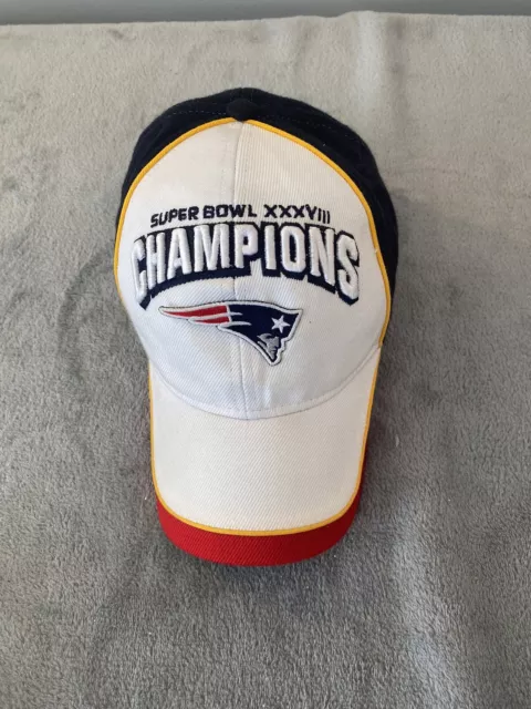 Vintage New England Patriots Super Bowl XXXVIII Champions Adjustable Hat Cap NFL