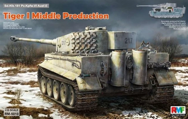 RYE FIELD MODEL RM-5010 - 1/35 Tiger I Middle Production Full Interior ...