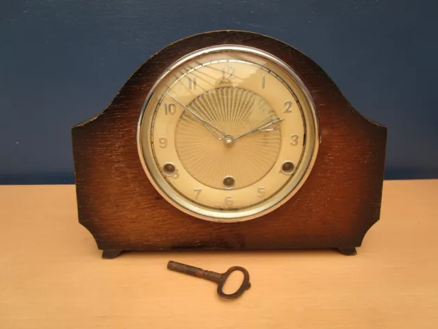 Vintage Wooden Bentima Mantle Clock With Perivale Movement - No Pendulum