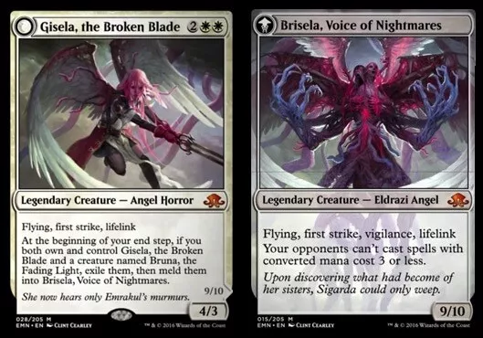 Gisela the Broken Blade // Brisela Voice of Nightmares 1x FOIL EMN MTG Eldritch Moon Mythic MINT white Gisela the Broken Blade // Brisela Voice of Nightmares 1x FOIL EMN MTG Eldritch Moon Mythic MINT white