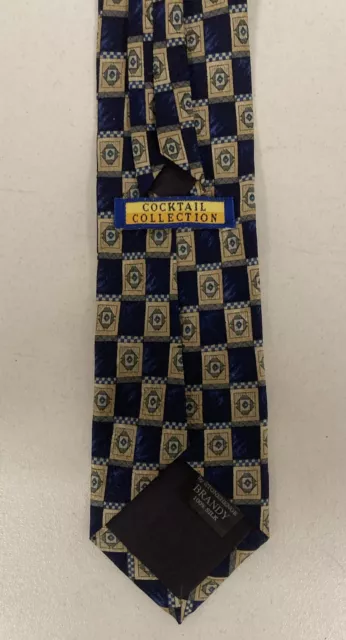 Stonehenge Men's Neck Tie, Cocktail Collection, Brandy (Blue, Gold, Green).