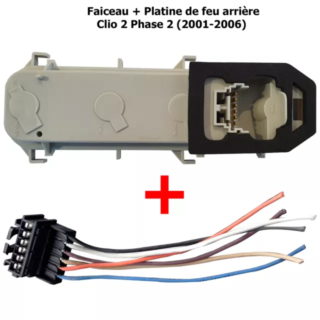 Kit Réparation Connectique Prise Faisceau Platine Feu Arrière prévu pour Clio 2 3