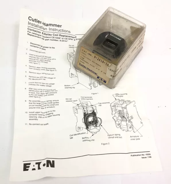 Replacement Cutler-Hammer (Eaton) Contactor Coil 9-2414-1 (110v/120vAC 50/60Hz)