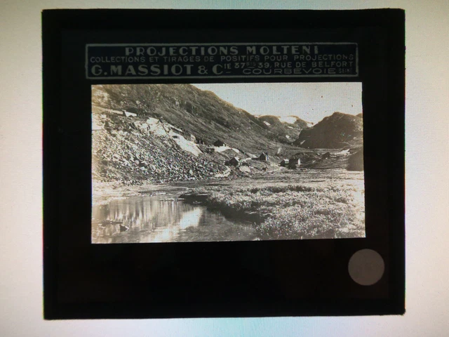 Montagne, Alpes Suisse, stéréo photo plaque verre, noir