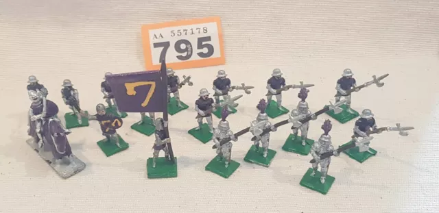 25mm Minifigs "S" Range . Medieval . KNIGHT and TROOPS x17 Painted metal Figures