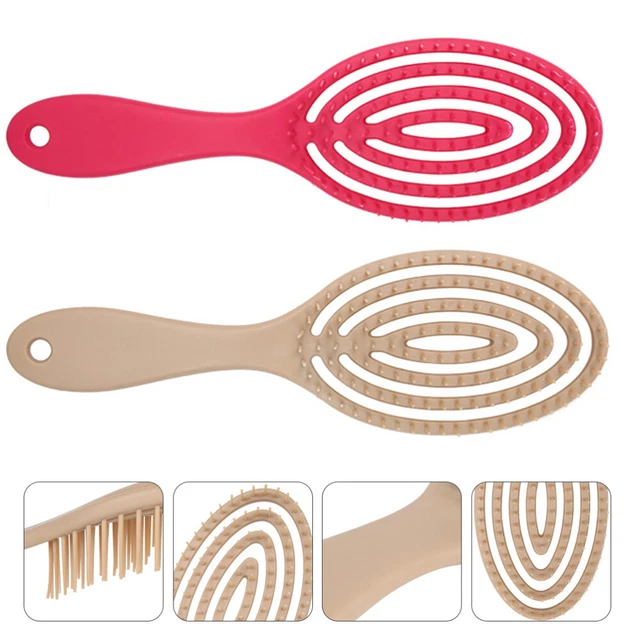 2 Pcs Hollow Massage Comb Scalp Stimulator Brush Styling Comb Miss