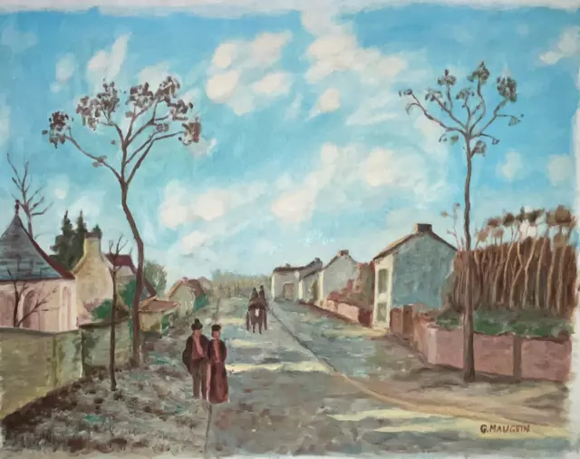 Route Versailles Louveciennes HUILE TOILE Peinture MAUGEIN Camille Pissarro XX°