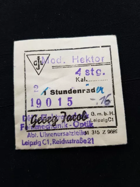 Original DDR Produktion Ruhla Hektor 1955 Stundenrad