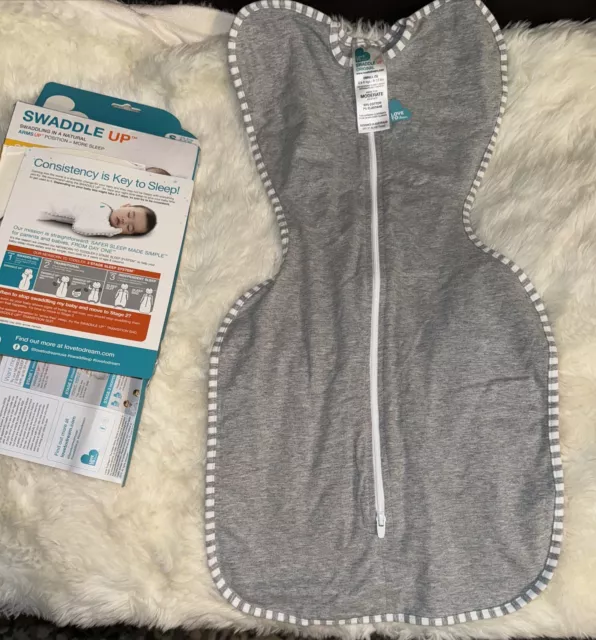 Love To Dream SWADDLE UP Small Arms Up for self soothing- Gray M 13-19lbs NWB