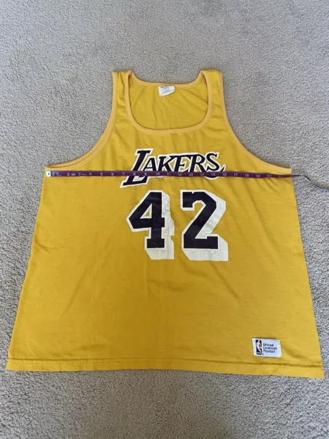 Vintage 80's Lakers Jersey Kareem Abdul-Jabbar Jersey Vintage Los Angeles Lakers Jersey Men's Small** Sand Knit Berlin, Wisconsin 1980's