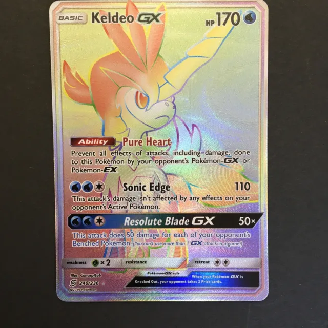 Keldeo GX 240/236 - Hyper/Regenbogen selten - Einheitliche Gedanken - Pokemon TCG