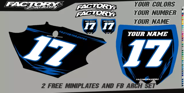 Yamaha WR250F 07-13 WR450F Pre Printed Number plate Backgrounds BOLT SERIES