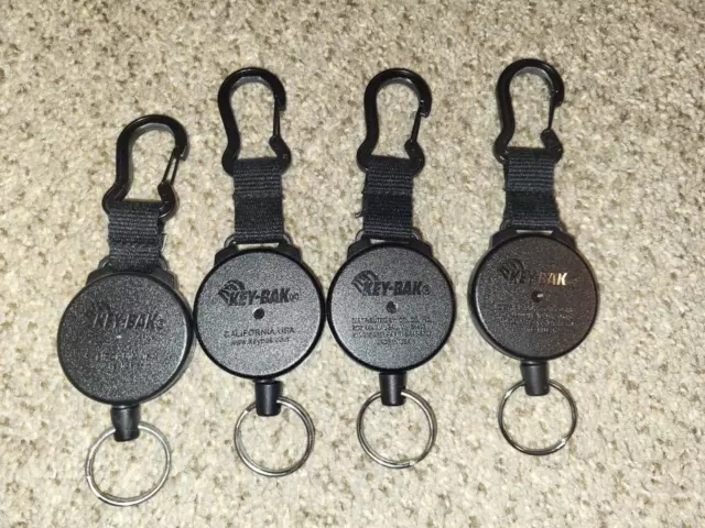 4 Pack, KEY-BAK SECURIT Heavy Duty Retractable Key Holder, 48 inch Cord made wit