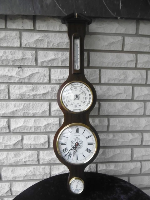 TOP Goldtime Wanduhr Wetterstation Einstellbarometer Thermometer Hygrometer 60er TOP Goldtime Wanduhr Wetterstation Einstellbarometer Thermometer Hygrometer 60er