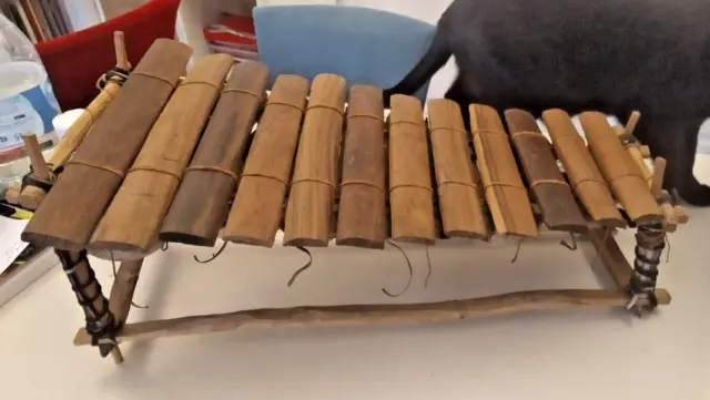 Balafon Africain 12 lames Ancien début du 20e siècle xylophone africain Mali