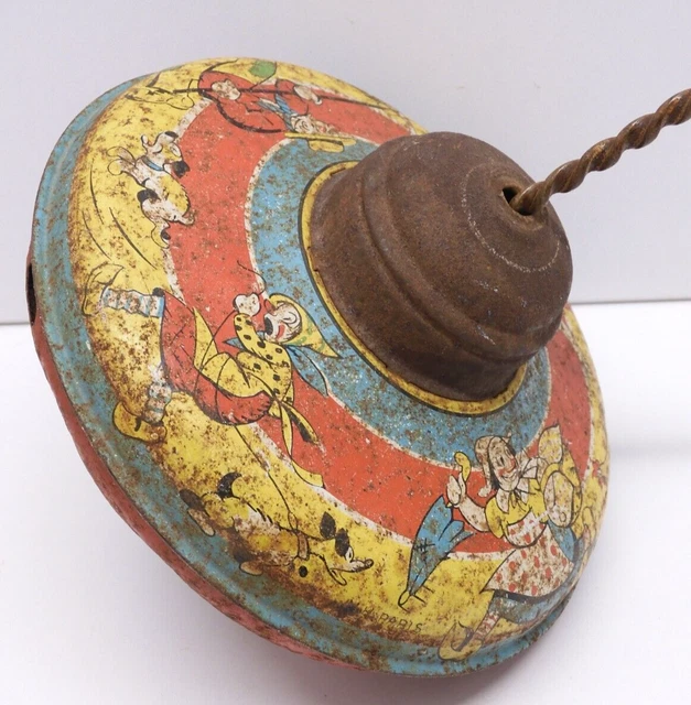 ANCIEN FRANCE Toupie Tole 1940 Jeux Enfants Animaux Mecanique EUR 39,90