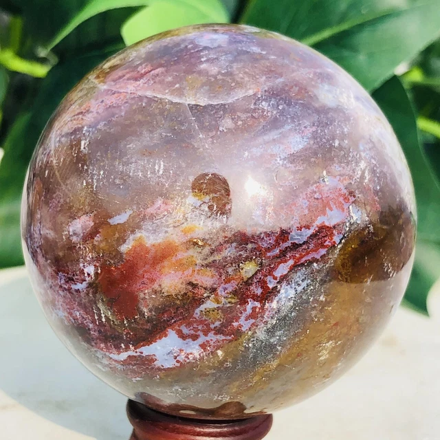 462g Natural Ocean Jasper Ball Quartz Crystal Geode Mineral Specimen Healing