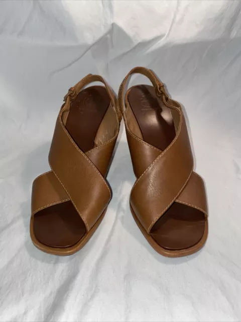 Tory Burch Gabrielle Wedge Platform Sandals in Royal Tan, Size 7M Barely Worn!