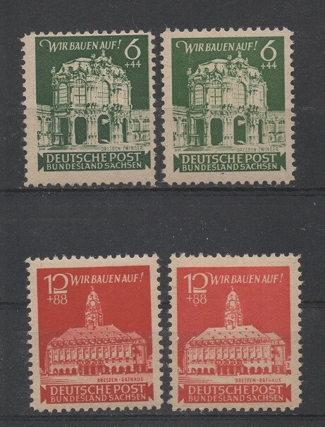 SBZ  Ost Sachsen 64 - 65 a + b   (Wiederaufbau) postfrisch