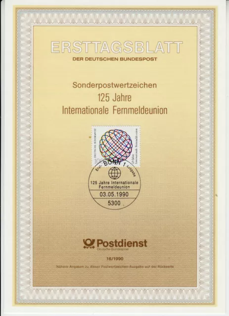 Deutschland Internationale Fernmeldeunion ETB Mi 1463, Bonn 03.05.90